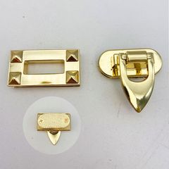 Mặt Khóa Túi Xách/Khóa Túi Xách/Khóa Túi/Phụ Kiện Khóa Kim Loại Cho Túi/Mặt Khóa Cặp-Túi-Clutch/Khóa Cài/handbag Twist Lock/Mặt Khóa FS Hình Chữ Nhật Dạng Gập Kích Thước 50mm  Mạ Bóng Đẹp Hợp Kim Không Gỉ Phụ Kiện Làm Túi Xách - Màu Vàng