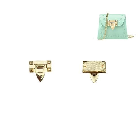 Mặt Khóa Túi Xách/Khóa Túi Xách/Khóa Túi/Phụ Kiện Khóa Kim Loại Cho Túi/Mặt Khóa Cặp-Túi-Clutch/Khóa Cài/handbag Twist Lock/Mặt Khóa FS Hình Chữ Nhật Dạng Gập Kích Thước 50mm  Mạ Bóng Đẹp Hợp Kim Không Gỉ Phụ Kiện Làm Túi Xách - Màu Vàng
