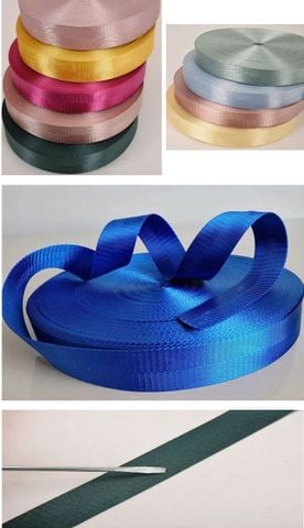 Dây đai - ZH- 38mm - Dệt xương cá dày dặn - Dùng làm túi xách - Dòng Trung cao cấp - Màu đen