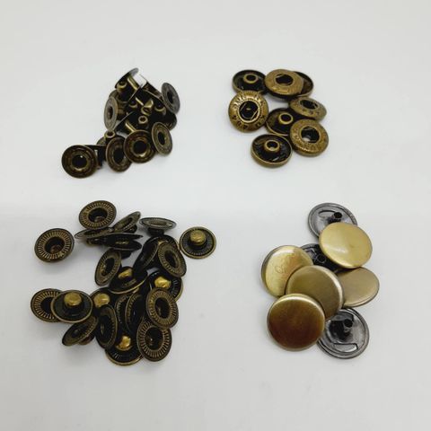 Cúc bấm 4 chi tiết FS 15mm - Hàng thường - Màu đồng cổ