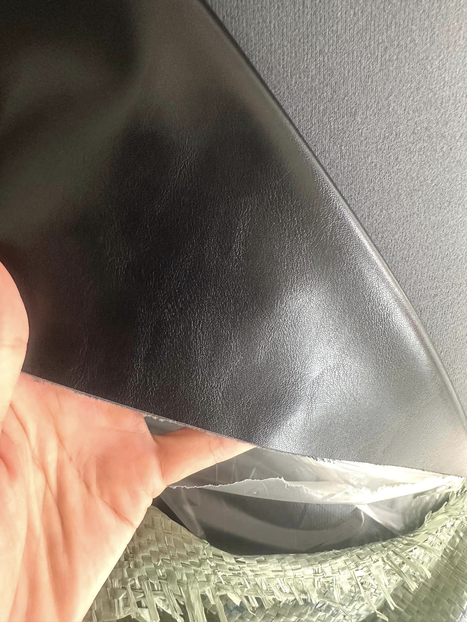 Da PVC/PU YN11 FS Các Vân Làm Giày Dép Ba Lô Túi Xách Chống Thấm Nước Chống Xước Tốt - Màu Đen