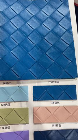 Da PVC/PU Đan FS Độ Dày 1.0mm Dùng Làm Giày Dép Ba Lô Túi Xách Chống Thấm Nước Chống Xước Tốt - Màu Xanh