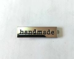 Mác Fs Chữ 'Handmade' Hình Chữ Nhật dùng làm logo trên túi ví da handmade túi len sợi DIY - Màu Bạc