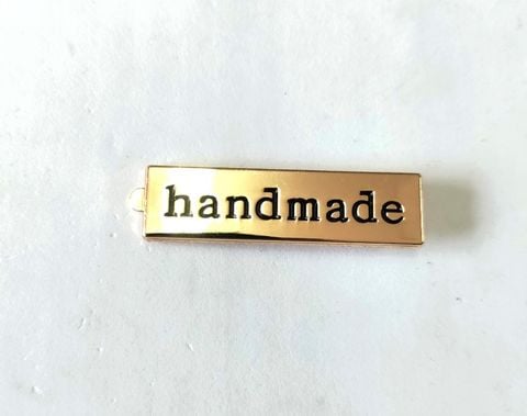 Mác Fs Chữ 'Handmade' Hình Chữ Nhật dùng làm logo trên túi ví da handmade túi len sợi DIY - màu Vàng