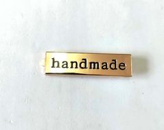 Mác Fs Chữ 'Handmade' Hình Chữ Nhật dùng làm logo trên túi ví da handmade túi len sợi DIY - màu Vàng