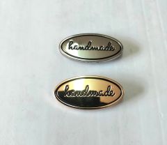 Mác Fs Chữ 'Handmade' Hình Oval dùng làm logo trên túi ví da handmade túi len sợi DIY - Màu Vàng