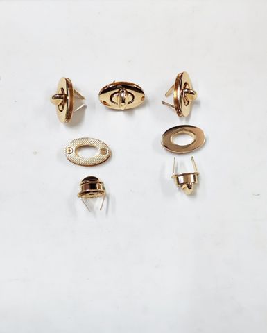 Mặt Khóa Túi Xách/Khóa Túi Xách/Khóa Túi/Phụ Kiện Khóa Kim Loại Cho Túi/Mặt Khóa Cặp-Túi-Clutch/Khóa Cài/handbag Twist Lock/Mặt Khoá Trứng Mini WL Kích Thước 20mm Mạ Bóng Đẹp Hợp Kim Không Gỉ Phụ Kiện Làm Túi Xách Phân Khúc Cao Cấp - Màu Vàng 18K