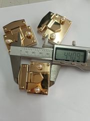 Mặt Khóa Túi Xách/Khóa Túi Xách/Khóa Túi/Phụ Kiện Khóa Kim Loại Cho Túi/Mặt Khóa Cặp-Túi-Clutch/Khóa Cài Handbag Turn Locks/ handbag Twist Lock/Mặt Khóa Hình Chữ Nhật FS Có Nút Ngọc Trai Mạ Bóng Đẹp Hợp Kim Không Gỉ Phụ Kiện Túi Xách Nữ - Màu Vàng