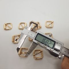 Khóa Kim/Khóa Kim Túi xách/Buckle Hình vuông JR Lọt lòng 15mm Trọng lượng 8g Có then ống Sắt mạ bóng đẹp Phụ kiện làm balo túi xách - Màu Vàng 18K