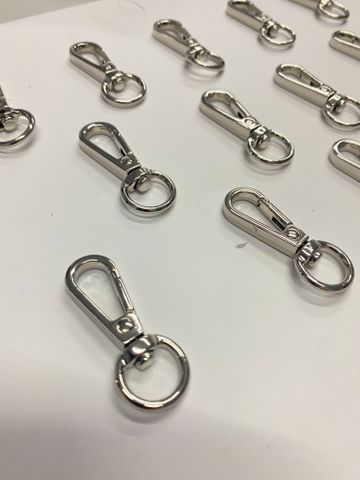 Móc Càng Cua/Móc Chó/Móc Quai Túi/Móc Túi/Móc chó càng cua/Móc chó bấm/Móc xích Metal Bolt Snaps – For Dog Leashes, Bag Straps, Crafts JR Đuôi tròn Lọt lòng 12mm Trọng lượng 5g Phụ kiện dùng làm balo túi xách Phân khúc Trung cấp - Màu Bạc