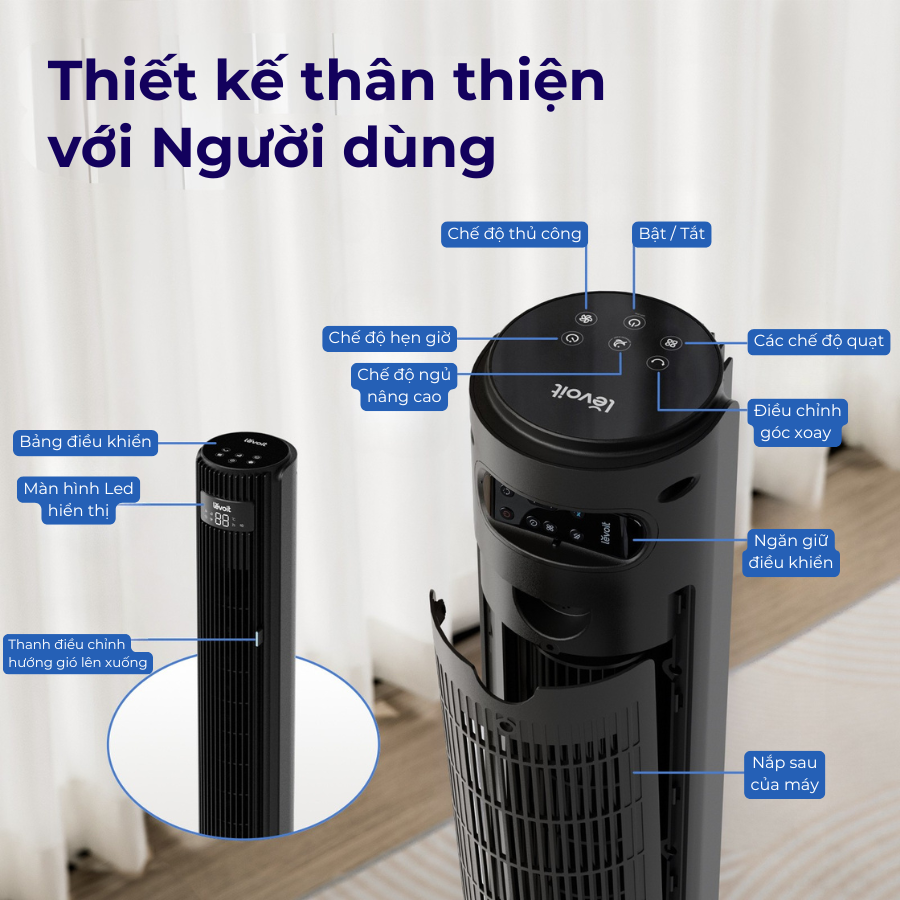  Quạt Tháp Levoit Smart Wifi 42-Inch 