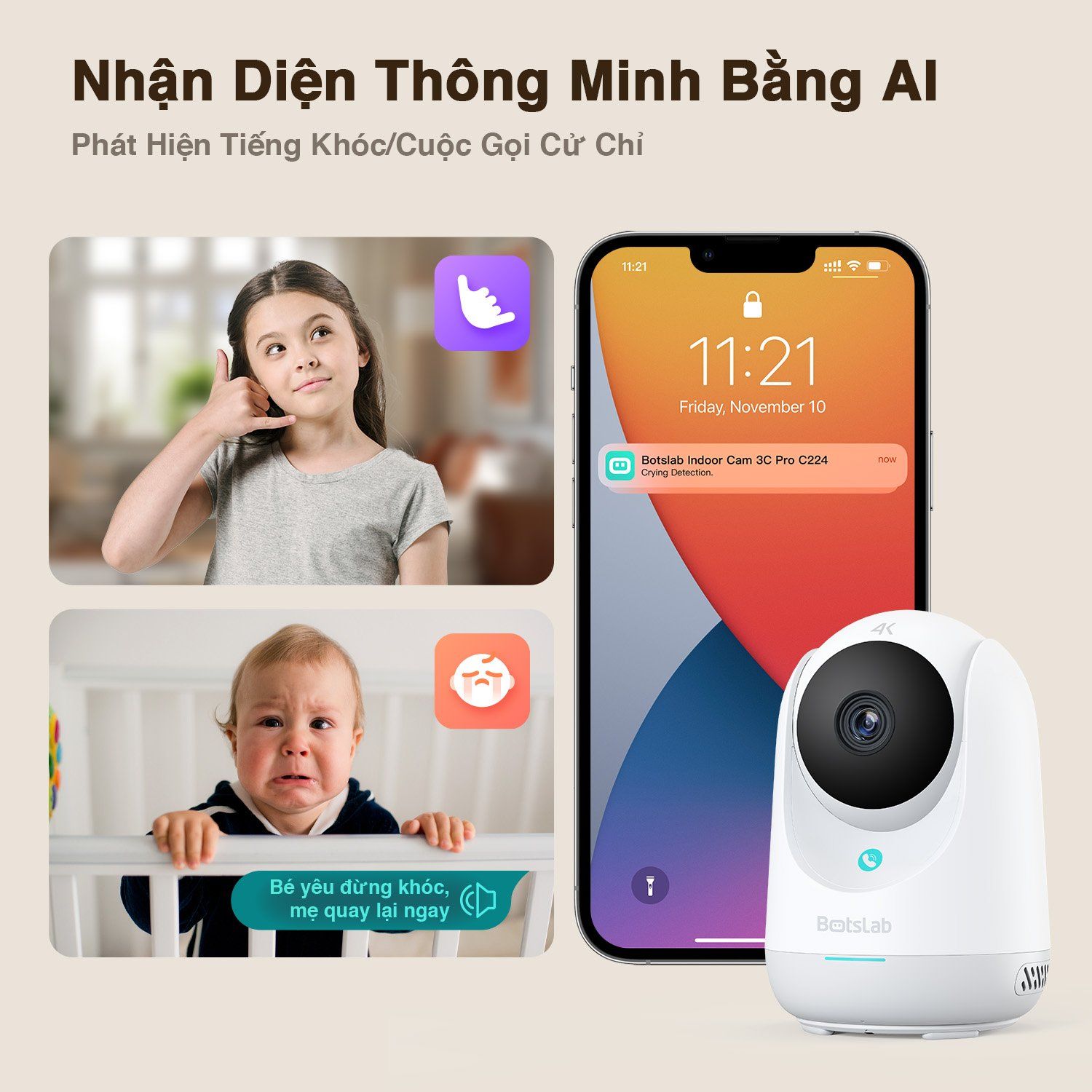  Camera Wifi Trong Nhà Botslab C224 