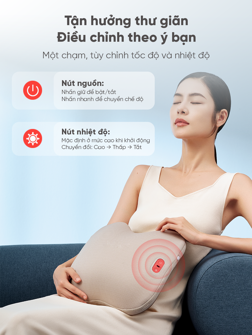  Gối Massage Lưng & Thắt Lưng Breo Back 2 