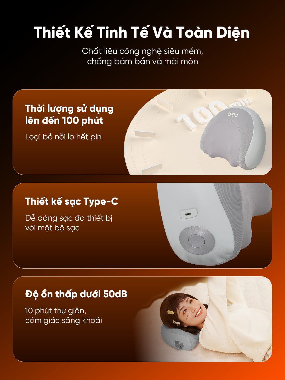  Gối Massage Cổ Và Lưng Đa Năng Breo P2 - Đấm Bóp Làm Nóng - 4 Cách Sử Dụng 