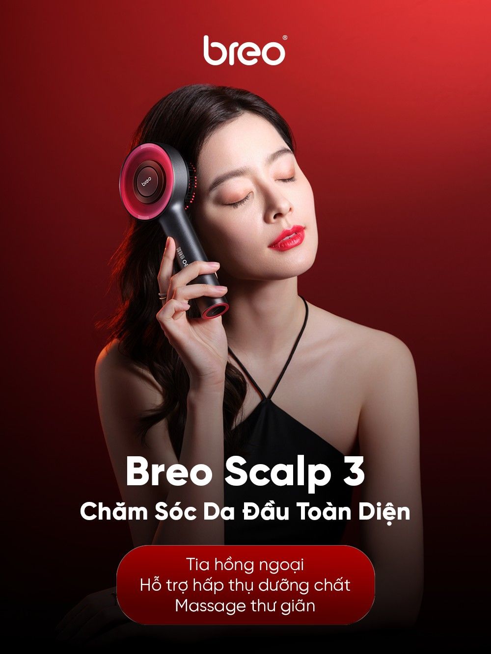  Lược Điện Massage Da Đầu Breo Scalp 3 