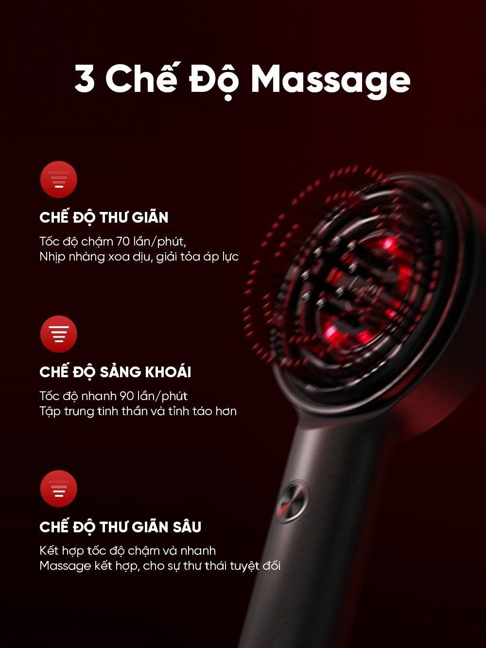  Lược Điện Massage Da Đầu Breo Scalp 3 