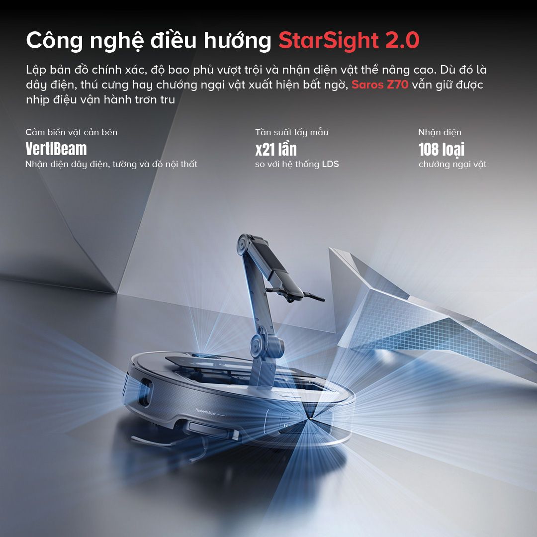  Robot Hút Bụi Lau Nhà Roborock Saros Z70 