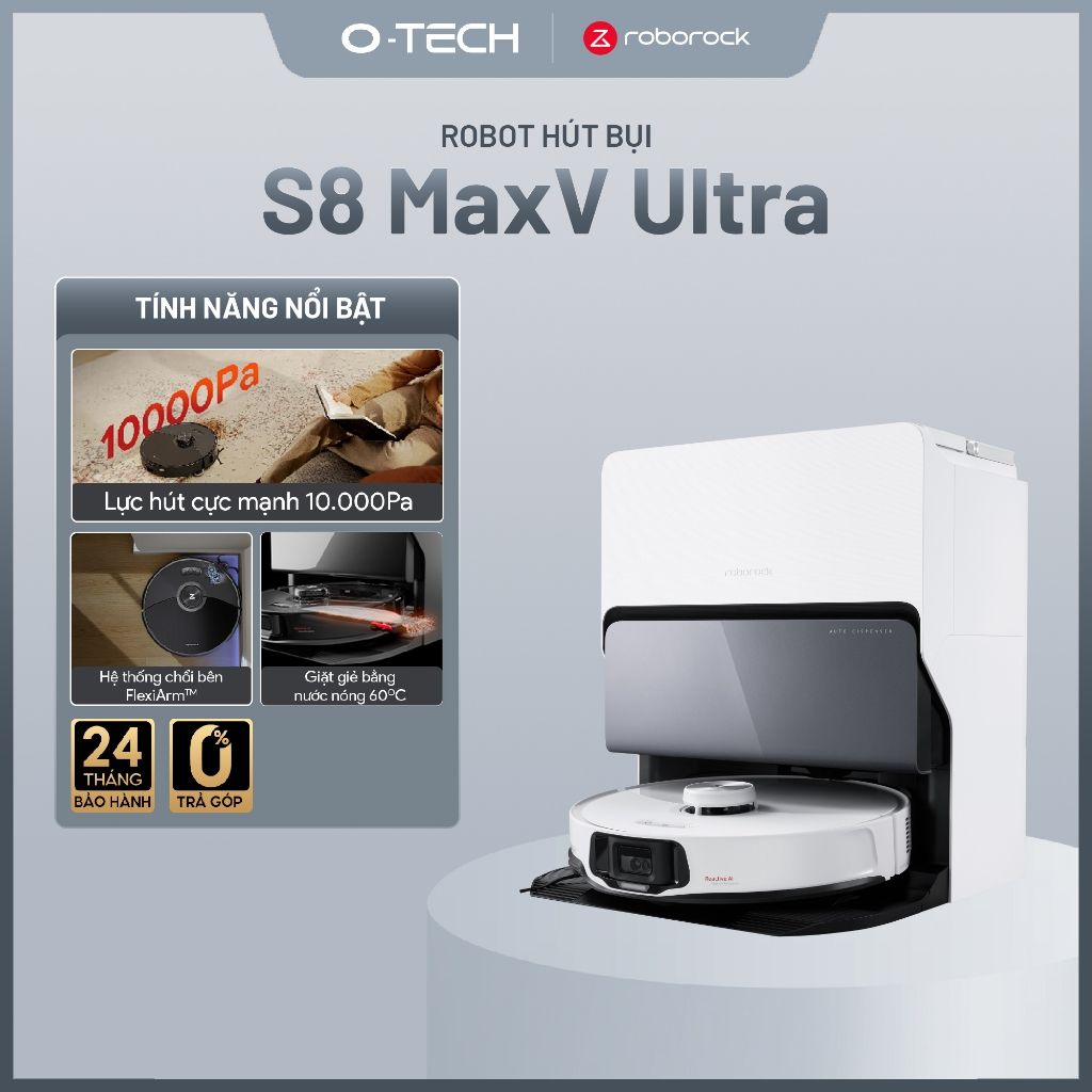  Robot Hút Bụi Lau Nhà Roborock S8 MaxV Ultra 