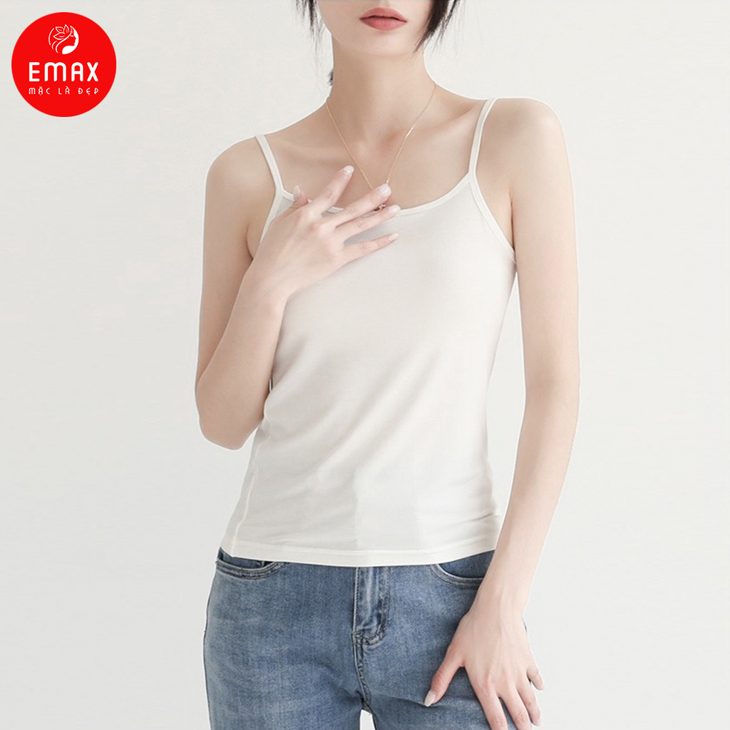 Áo Hai Dây Nữ Cotton Basic Emax