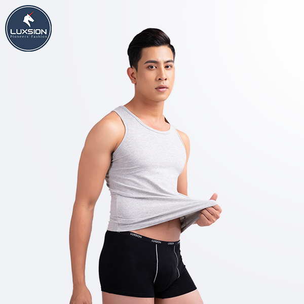 Áo Ba Lỗ Cotton Nam Sợi Tre Bản Nách To Luxsion Basic