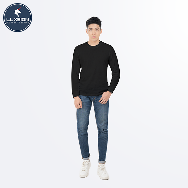 Áo Thun Cotton Nam Trắng Cổ Tròn Luxsion Basic