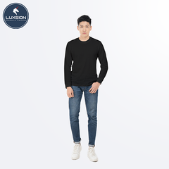 Áo Thun Cotton Nam Trắng Cổ Tròn Luxsion Basic