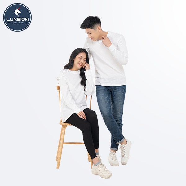 Áo Thun Cotton Nam Trắng Cổ Tròn Luxsion Basic