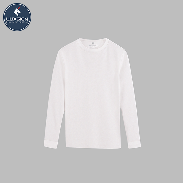 Áo Thun Cotton Nam Trắng Cổ Tròn Luxsion Basic