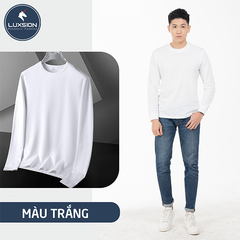 Áo Thun Cotton Nam Trắng Cổ Tim Luxsion Basic