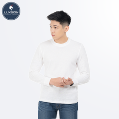 Áo Thun Cotton Nam Trắng Cổ Tim Luxsion Basic