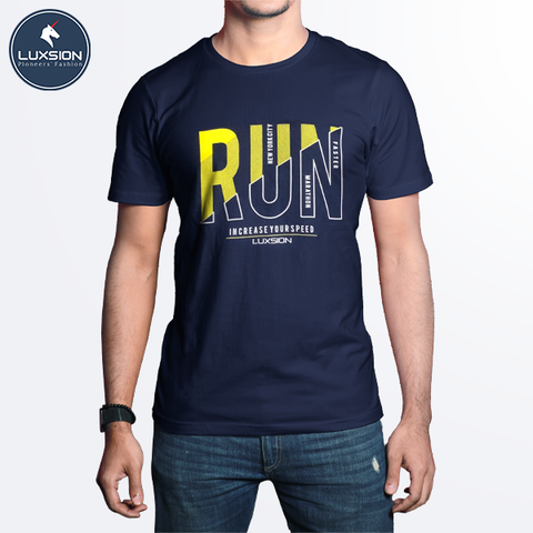 Áo Thun Cotton Nam Hình “Run” Luxsion Năng Động