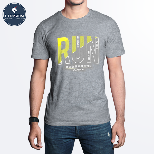 Áo Thun Cotton Nam Hình “Run” Luxsion Năng Động