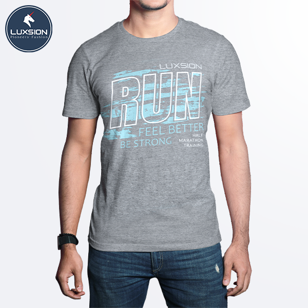 Áo Thun Cotton Nam Hình “Run” Luxsion Năng Động