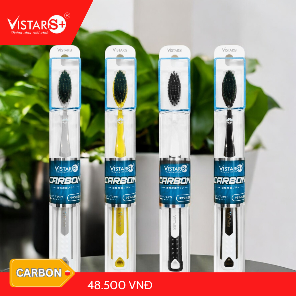 Bàn Chải Đánh Răng Carbon Kháng Khuẩn Vistar
