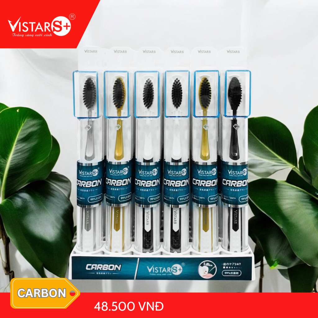 Bàn Chải Đánh Răng Carbon Kháng Khuẩn Vistar
