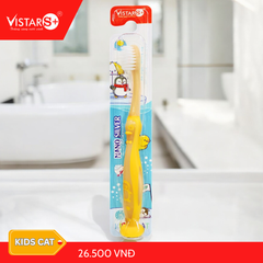 Bàn Chải Đánh Răng Cho Bé Kids Cat - Nano Silver Siêu Mịn Vistar