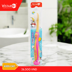 Bàn Chải Đánh Răng Cho Bé Kids Cat - Nano Silver Siêu Mịn Vistar