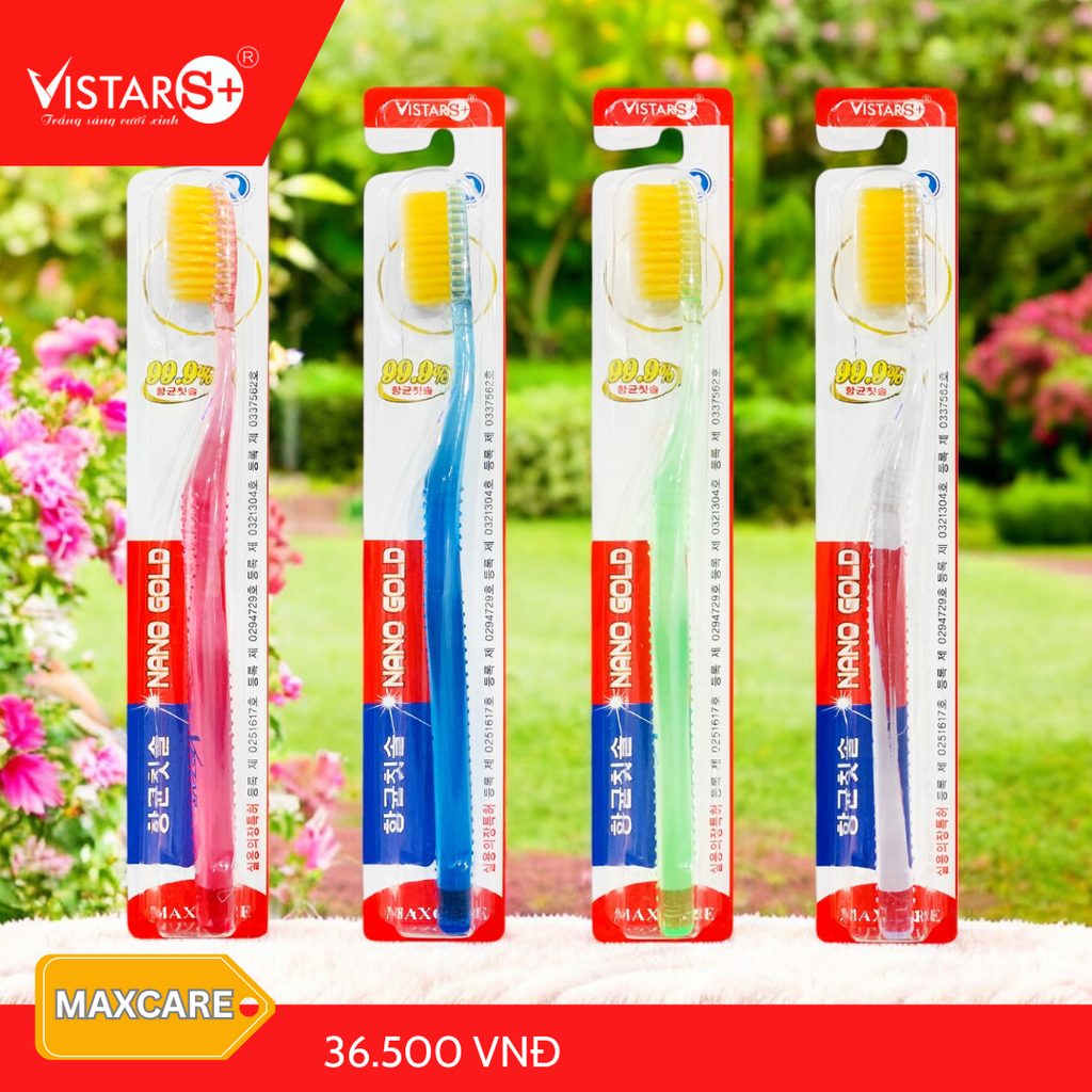 Bàn Chải Đánh Răng Maxcare - Nano Gold Mềm Mại Vistar
