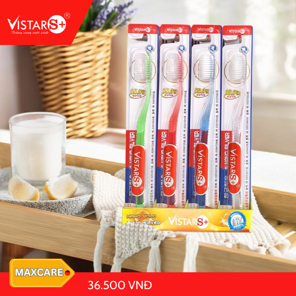 Bàn Chải Đánh Răng Maxcare - Nano Silver Mềm Mại Vistar