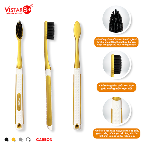Bàn Chải Đánh Răng Carbon Kháng Khuẩn Vistar