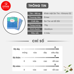 Khăn Mặt Cotton Sợi Tre, Gỗ Sồi Emax Kimono 02