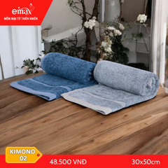 Khăn Mặt Cotton Sợi Tre, Gỗ Sồi Emax Kimono 02