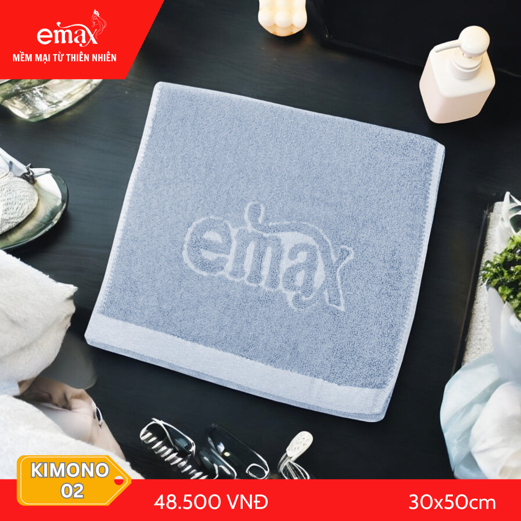 Khăn Mặt Cotton Sợi Tre, Gỗ Sồi Emax Kimono 02