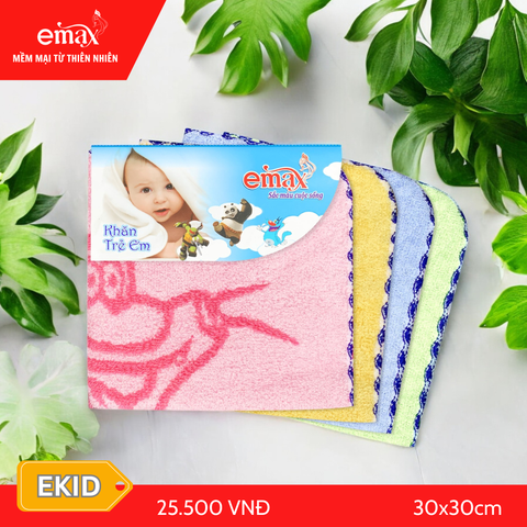 Khăn mặt cotton trẻ em cao cấp Emax Ekids