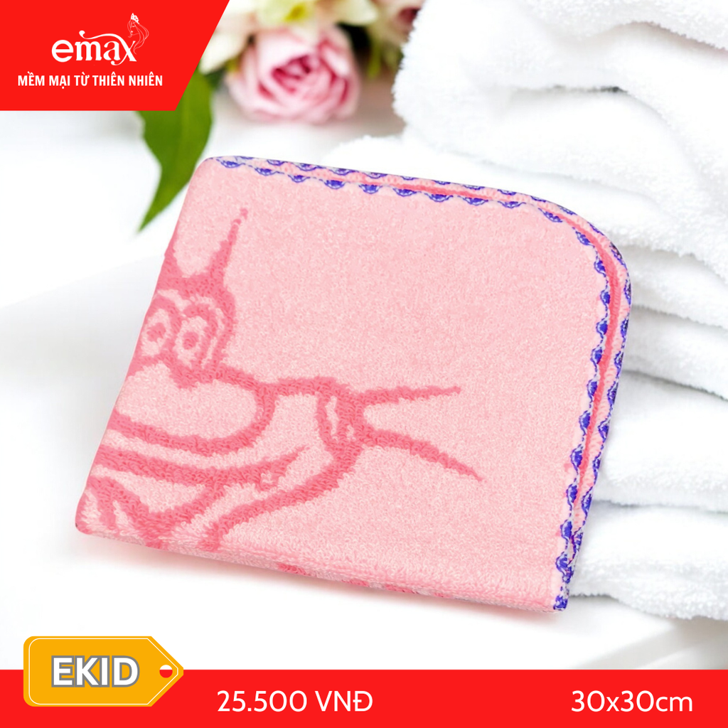 Khăn mặt cotton trẻ em cao cấp Emax Ekids