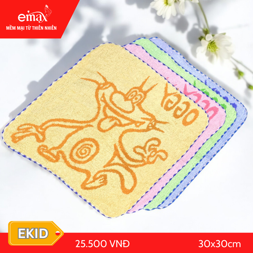 Khăn mặt cotton trẻ em cao cấp Emax Ekids