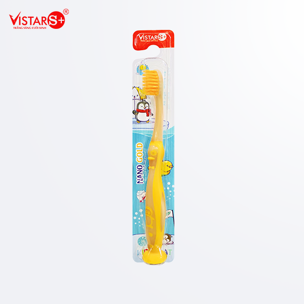 Bàn Chải Đánh Răng Cho Bé Kids Cat - Nano Gold Siêu Mịn Vistar