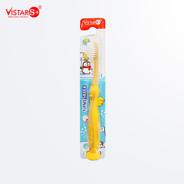 Bàn Chải Đánh Răng Cho Bé Kids Cat - Nano Gold Siêu Mịn Vistar