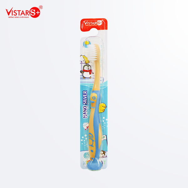 Bàn Chải Đánh Răng Cho Bé Kids Cat - Nano Silver Siêu Mịn Vistar