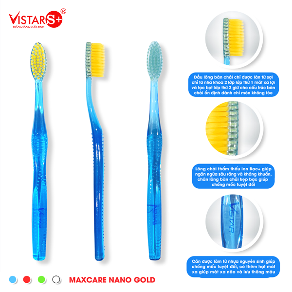 Bàn Chải Đánh Răng Maxcare - Nano Gold Mềm Mại Vistar